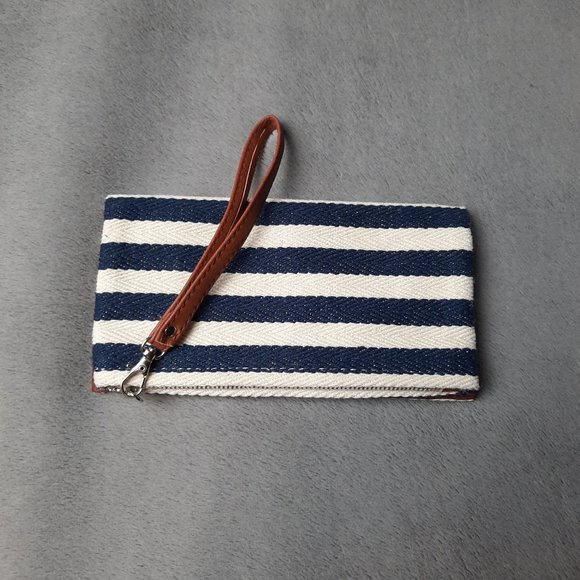 Small blue and brown handbag wallet - Picture 2 of 6